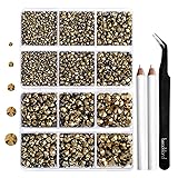6736pcs Hotfix Rhinestones Flatback,Gold