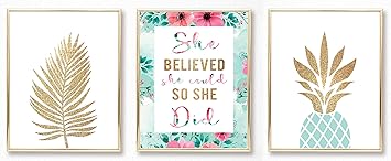 Teen Girls Room Wall Decor Art Prints Tween Women Posters For Home Bedroom Dorm Office Cubicle Desk Unframed 8 X 10 Set Of 3 Inspirational