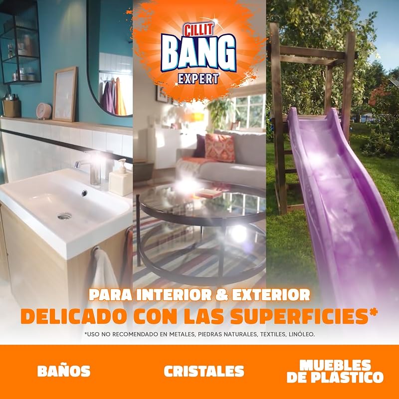 Cillit Bang Lime and Dirt, potente limpador de casa de banho, cozinha, formato de pulverização - 1 L, a embalagem pode variar