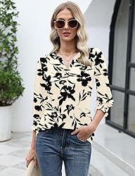 LOMON Women's 2025 Fashion Tops 3/4 Length Sleeve