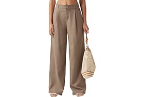 Willit Women's Linen Pants Wide Leg Work Dress Pants Casual Slacks Business Pants with Pockets