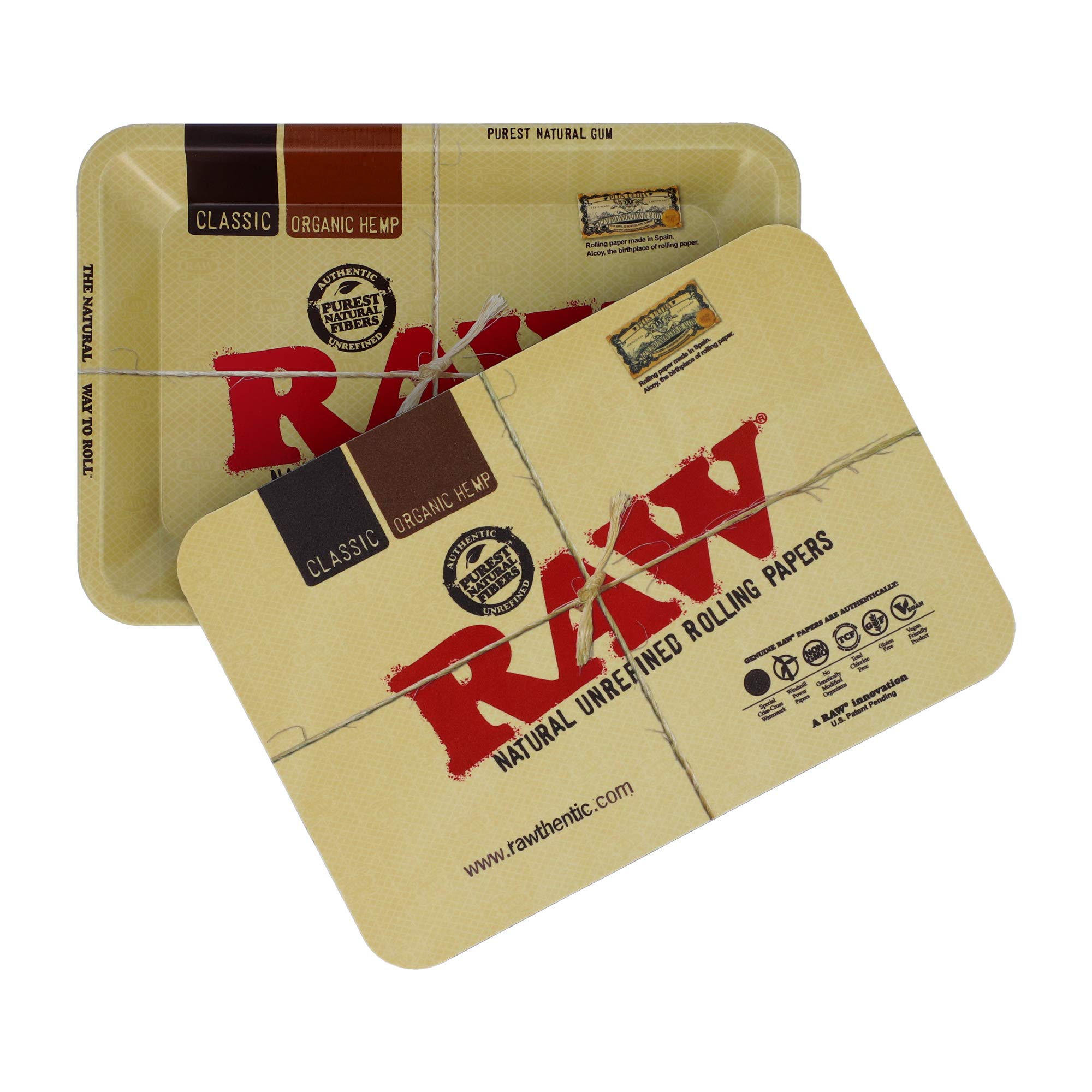 RAW Bundle Classic Rolling Tray with Magnetic Tray Cover | Size - Mini