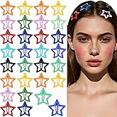 30 Pcs Star Hair Clips, Y2k Dopamine Star Hair Clips Colorful Metal Hairs Barrettes Non-slip Kawaii Accessories for Girls and Women