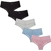 LUNA & SUN Women Underwear Soft Stretch Sexy Comfy Lace Cheeky Hipster Bikini Panties