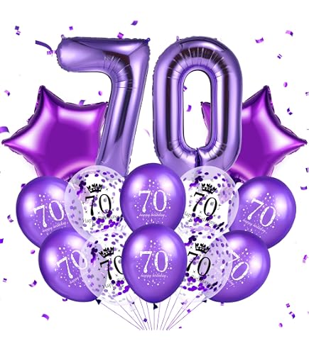 Creative Converting Luftschlangen "Dizzy Dangler" Für 70. Geburtstag – 5 Stück, Schwarz/violett