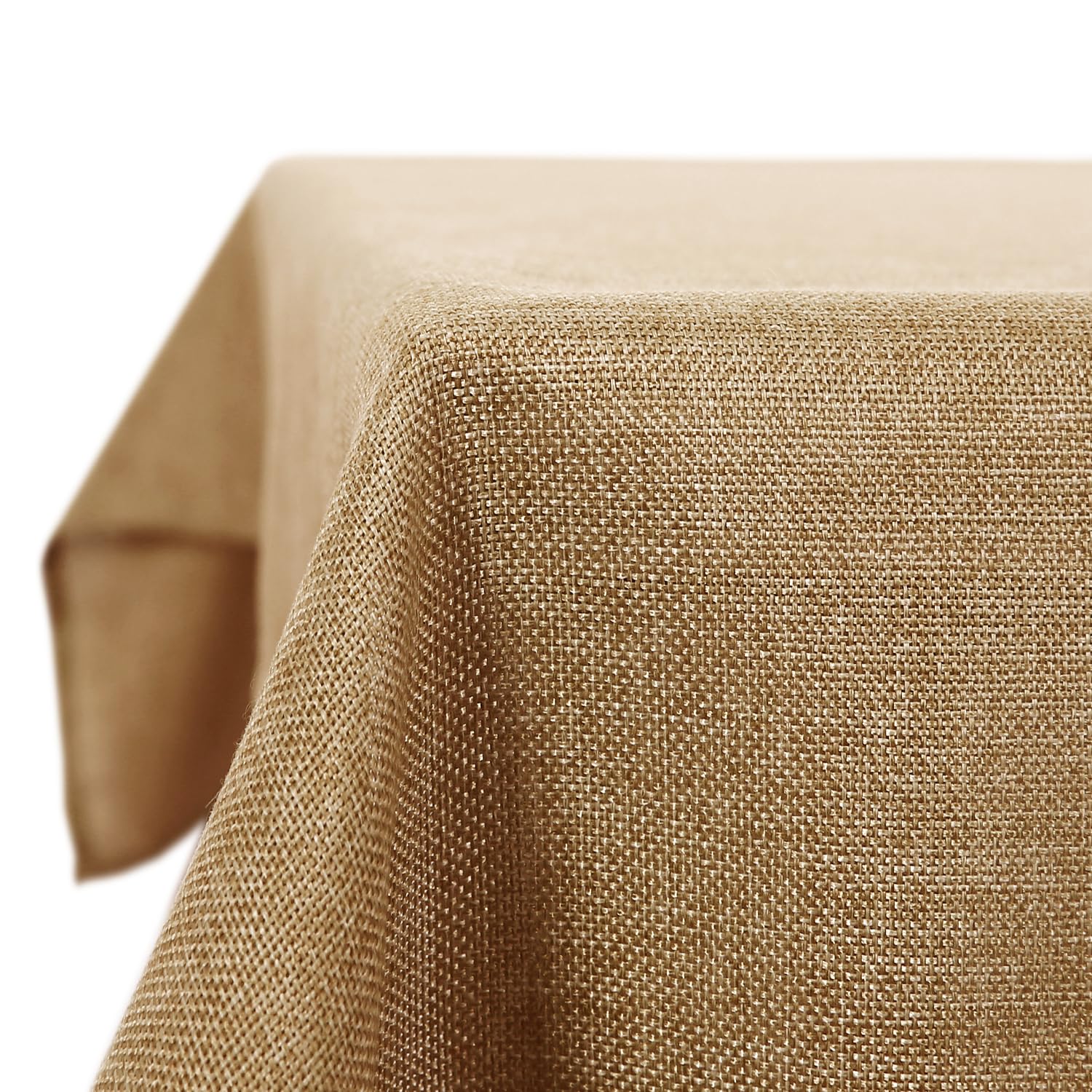 Deconovo - Decorative Waterproof Linen Effect Tablecloth - 132 x 178 cm - Brown