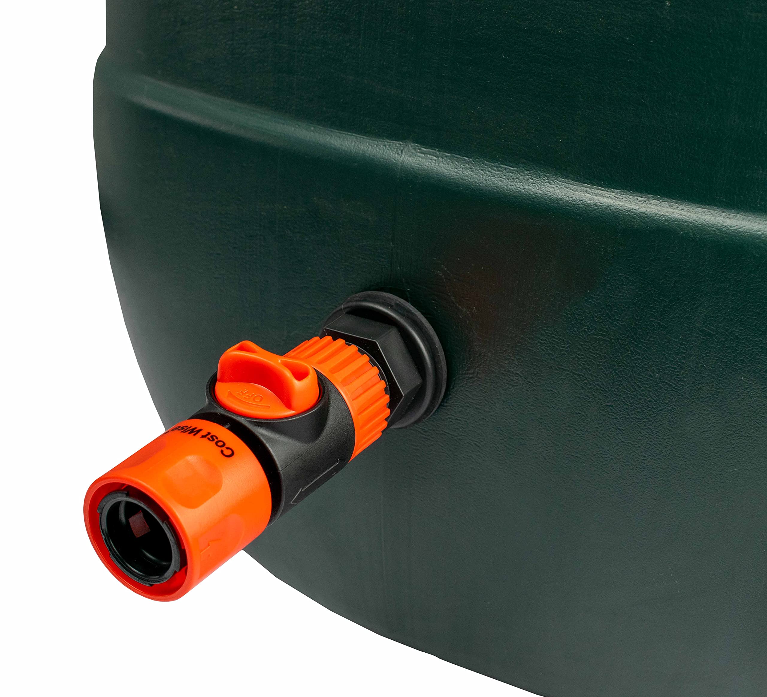 threaded adaptor with nut and washer+waterbutt tap/valve with female universal click-lock connection (fits 26mm hole)