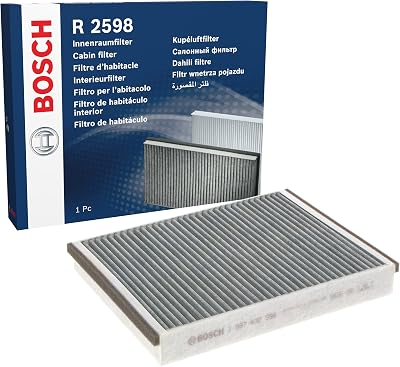 Bosch R2598 Activated Carbon Cabin Filter for Cleaner Air Pollen Dust Odor