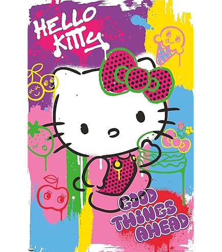 Amazon.com: Hello Kitty: 20 Starshine - Heart Wall Poster, 34L