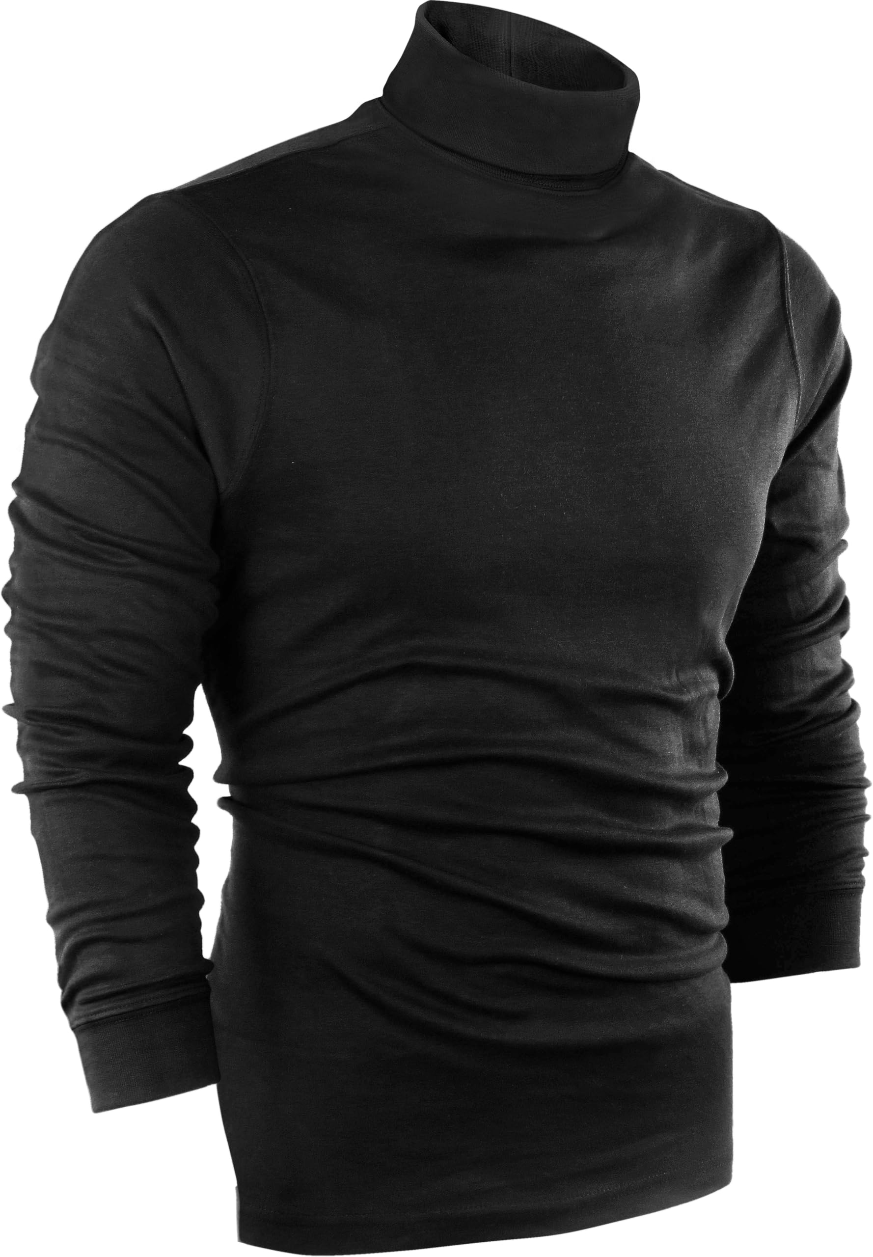 Photo 1 of Utopia Wear Turtleneck Men Slim Fit UPF 50+ Lightweight Pullover Sweater Long Sleeves Top, Large, Black