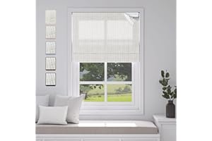 SLKWDOBD No Drill Cordless Roman Shade, Light Filtering or Blackout No Tool Roman Blind for Window, Thermal Insulated, UV Pro