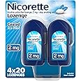 Nicorette 2 mg Coated Nicotine Lozenges to Help Stop Smoking - Ice Mint Flavored Stop Smoking Aid, 80 Count
