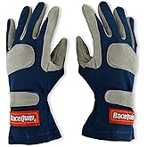RaceQuip® 351025RQP 351 Series Driving Gloves - SFI 3.3/1 - Blue/Gray - Large