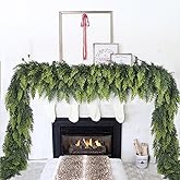 Gomat Artificial Christmas Cedar Garland, 6 Ft Realistic Cypress Pine Greenery Garlands for Indoor Outdoor Holiday Table Decoration, Mantel, Fireplace