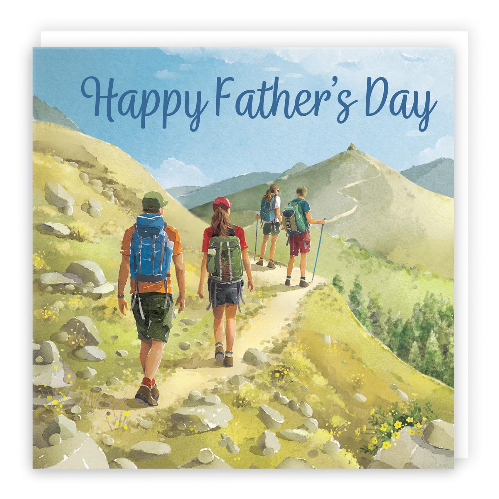 Hunts England - Walking Fun Father's Day Card - Milo's Gallery - Walkers Father's Day Card - Happy Father's Day Card For Hiking Fans, Men, Dad, Grandad