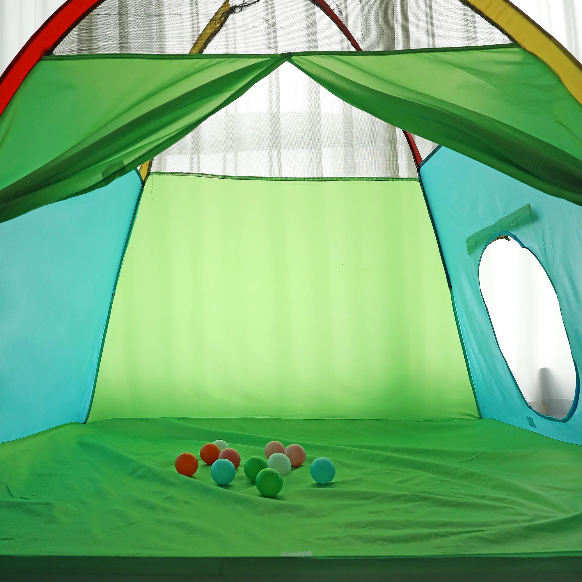LimitlessFunN Rainbow Kids Play Tent | Includes Star Lights & Carrying Case |, Children Dome Playhouse for Boys, Toddlers, Indoor & Outdoor, 58