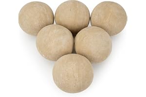 Stanbroil Ceramic Balls - 5” Round Fire Stones for Fire Pit Fire Bowl and Fireplace - Set of 6, Beige