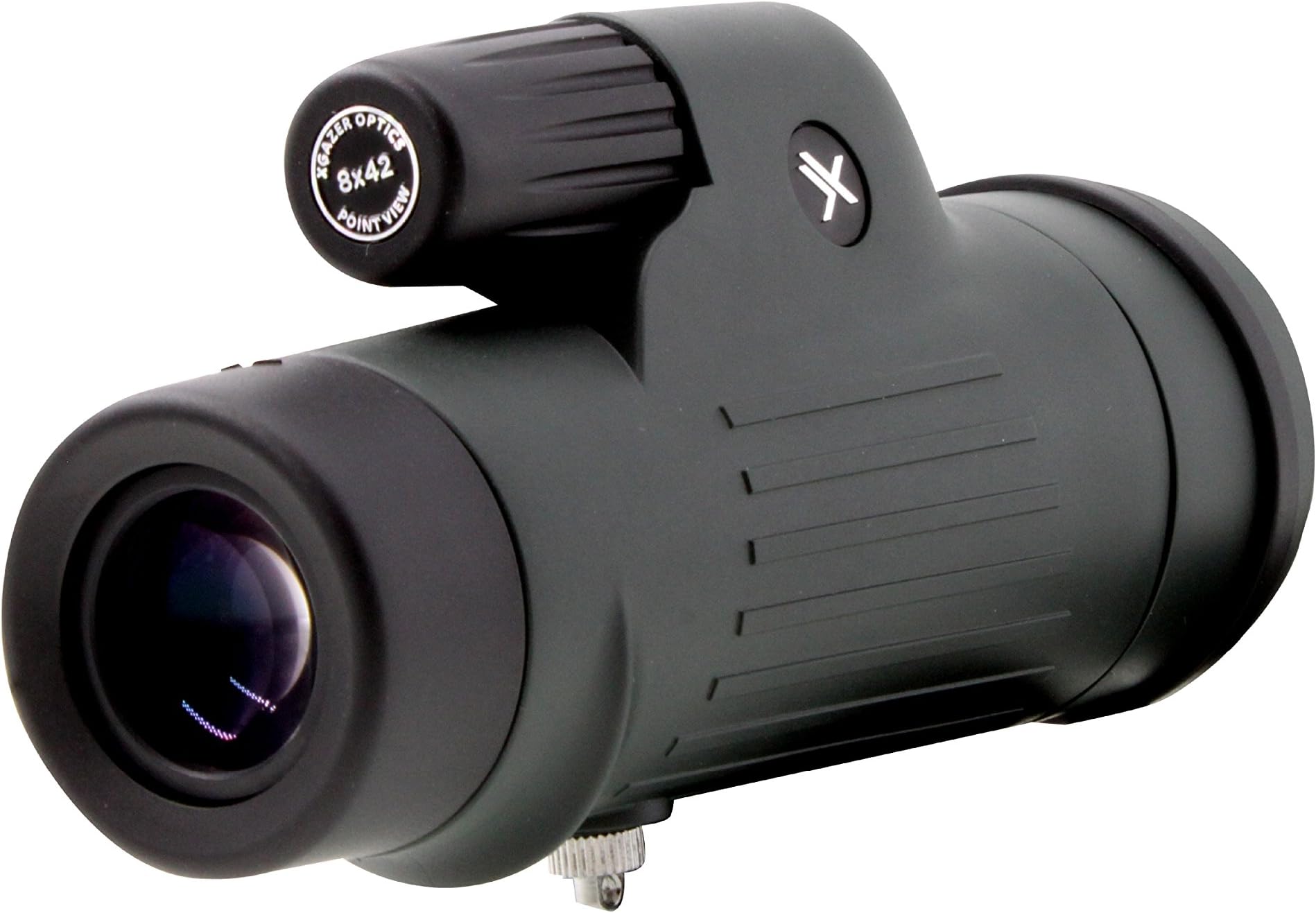 Xgazer Optics 8X42 Point View High Powered Monocular- Waterproof Bird Watching, Hunting, Fishing,Travel, Safari, Hiking, Monocular- Long Range, Eye-Relief Monocular w/Wrist Strap, Case & Cloth