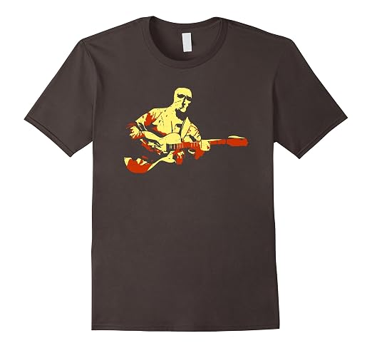 Mens Contemporary Guitar Musician T-shirt 2XL Asphalt