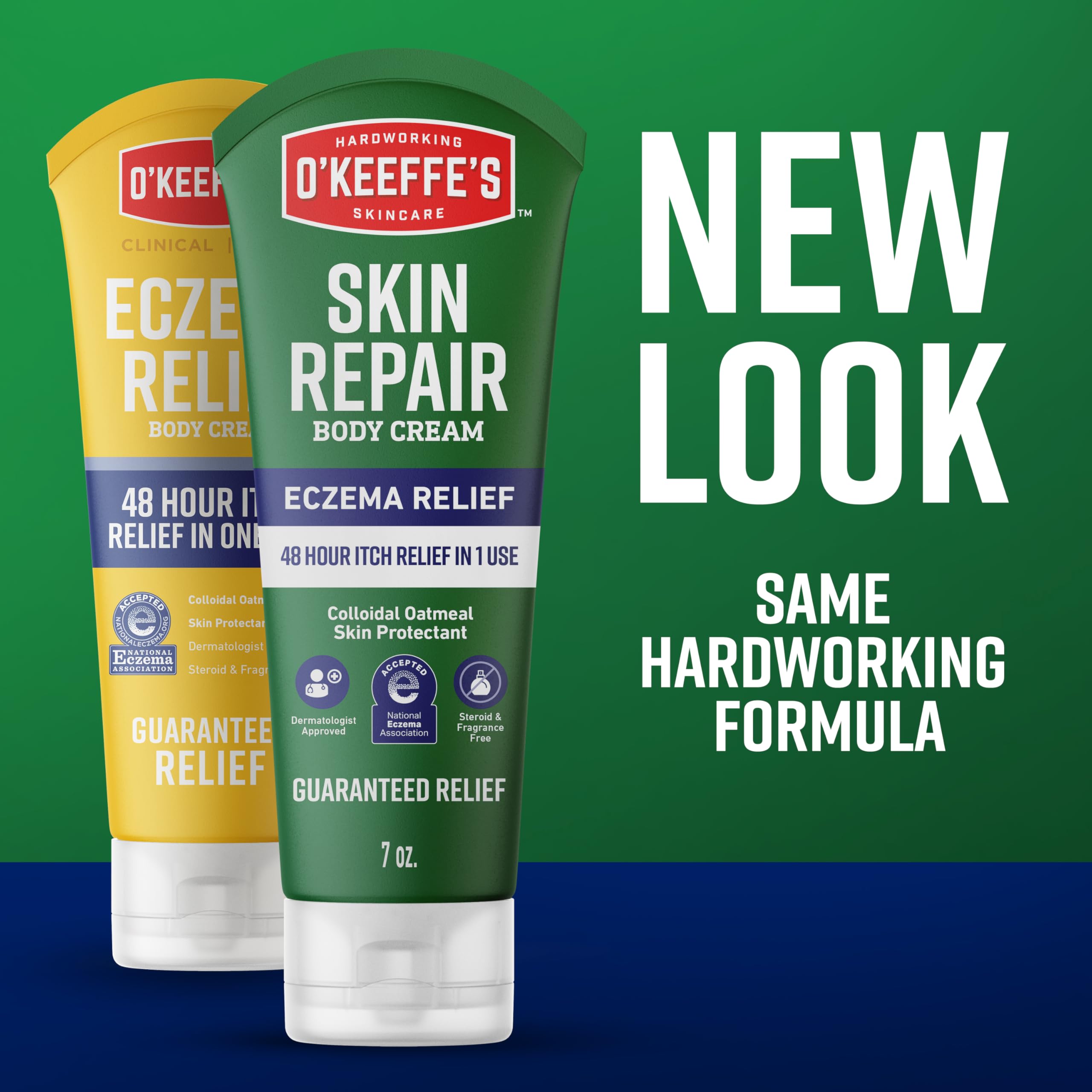 O’Keeffe’s Skin Repair Eczema Relief Body Cream, 7oz Tube (Pack of 1) – 48 Hour Itch Relief in One Use