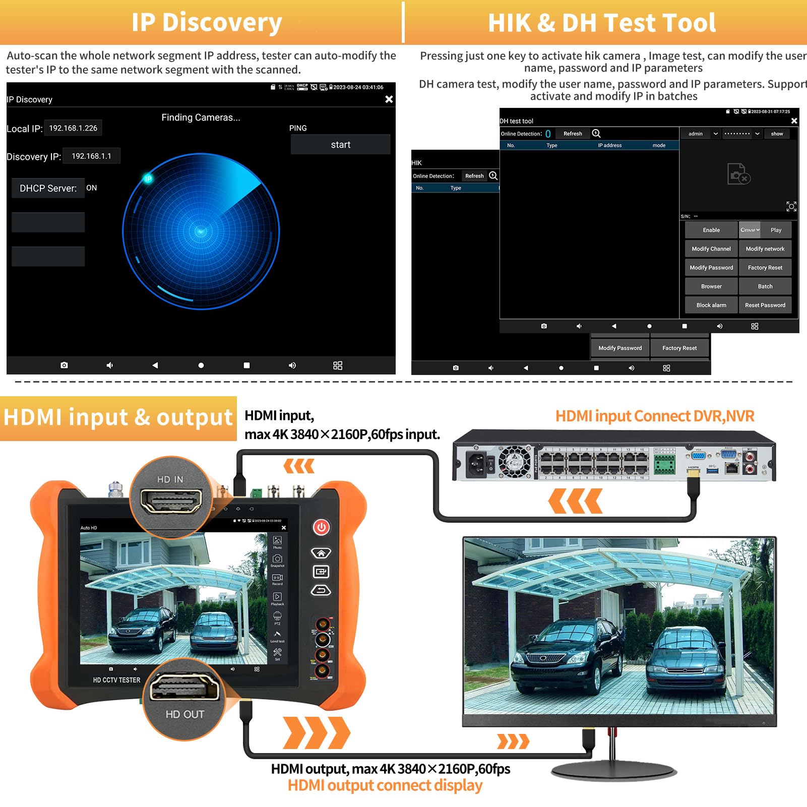 Mua Rsrteng CCTV Tester 8K 32MP 12MP IP Camera Test with POE++ Max 90W ...