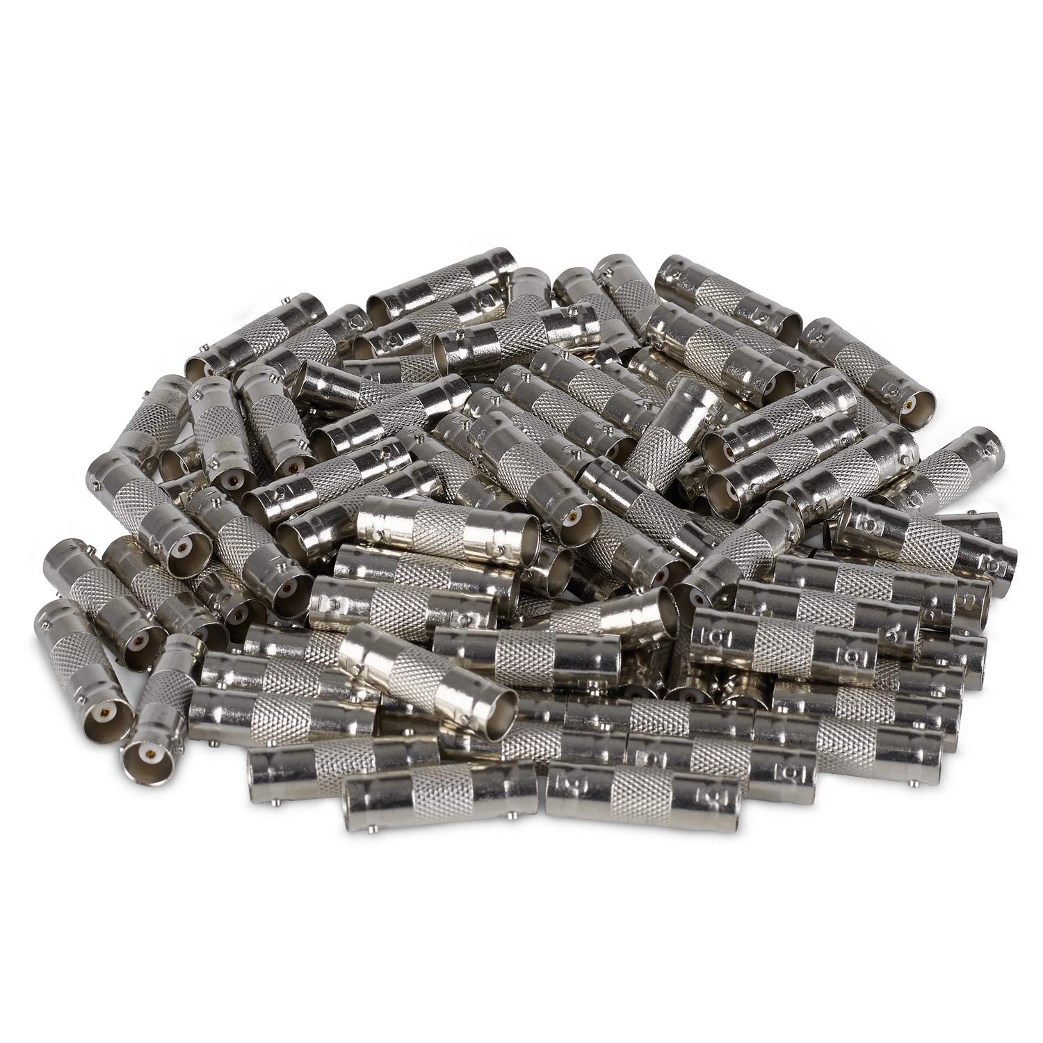 SSL Satellite 100-Pack Double BNC Female to BNC Female Coax Connectors Plug CCTV Security Camera Male Connector Cable Coupler