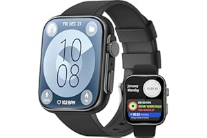 LOVOUSE Smart Watch for Men Women [46mm], Bluetooth Call, 24/7 Heart Rate/SpO2/Sleep/Stress Level Monitor, 120+ Sports Modes, GPS Fitness Tracker, Water Resistant Smartwatch for Android iPhone (Black)