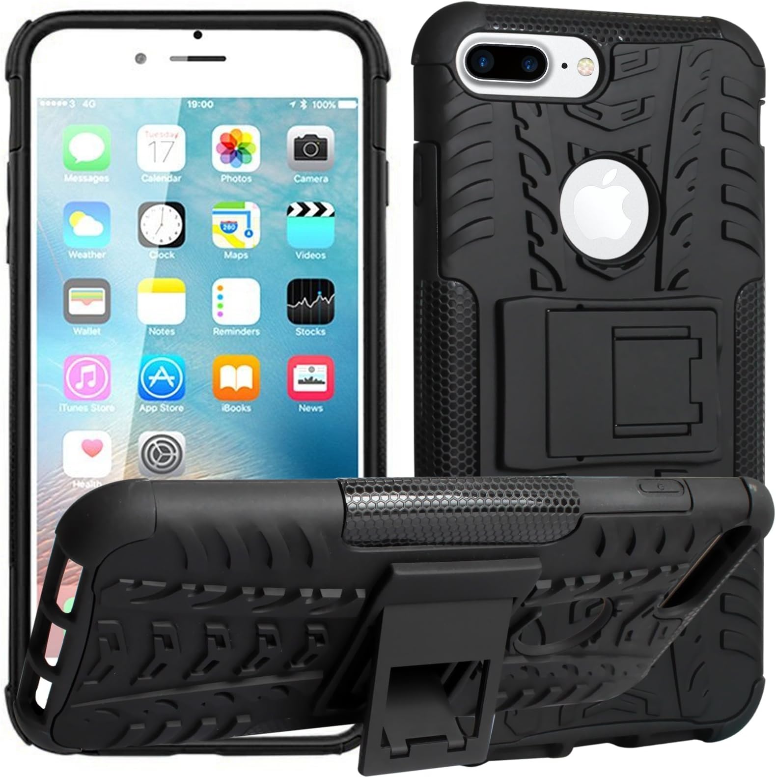 TecKraft Hard Case Kickstand Back Cover for iPhone 8 Plus / 7 Plus