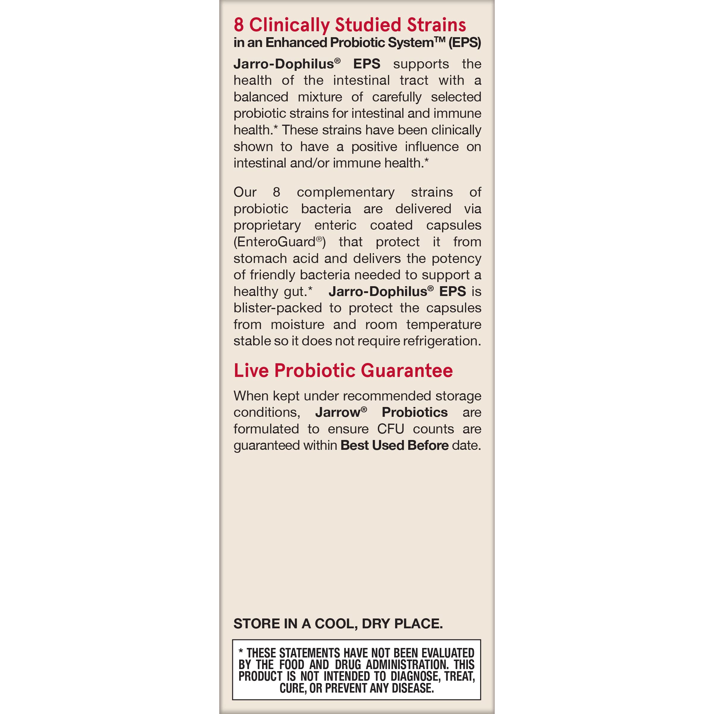 Jarrow Formulas Jarro-Dophilus EPS Higher Potency - 25 Billion Organisms Per Serving - 60 Veggie Caps - Multi-Strain Probiotic - Intestinal & Immune Health - 60 Servings