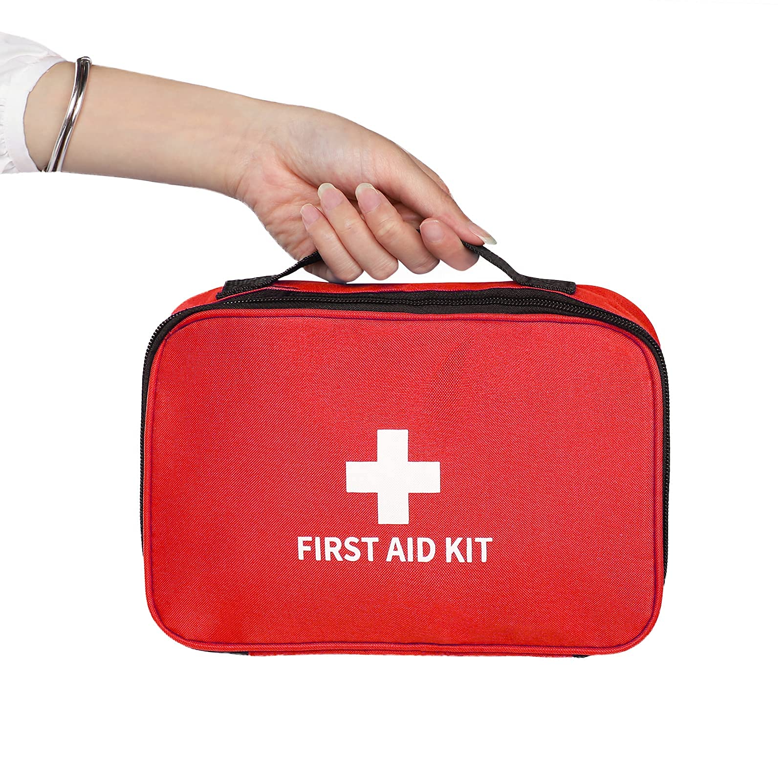 First Aid Kit Empty Bag Compact Medical Storage Bag Family Hygiene Bag Travel Emergency Rescue Pouch First Responder Storage Medicine Organizer with Handle Portable Survival Pouch for Home Outdoor