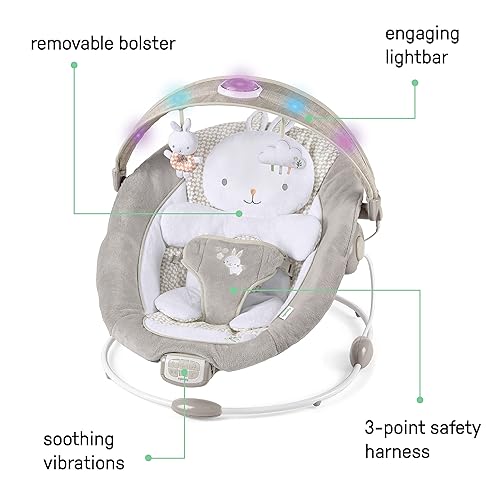 Ingenuity InLighten Baby Bouncer Infant Seat with Light Up -Toy