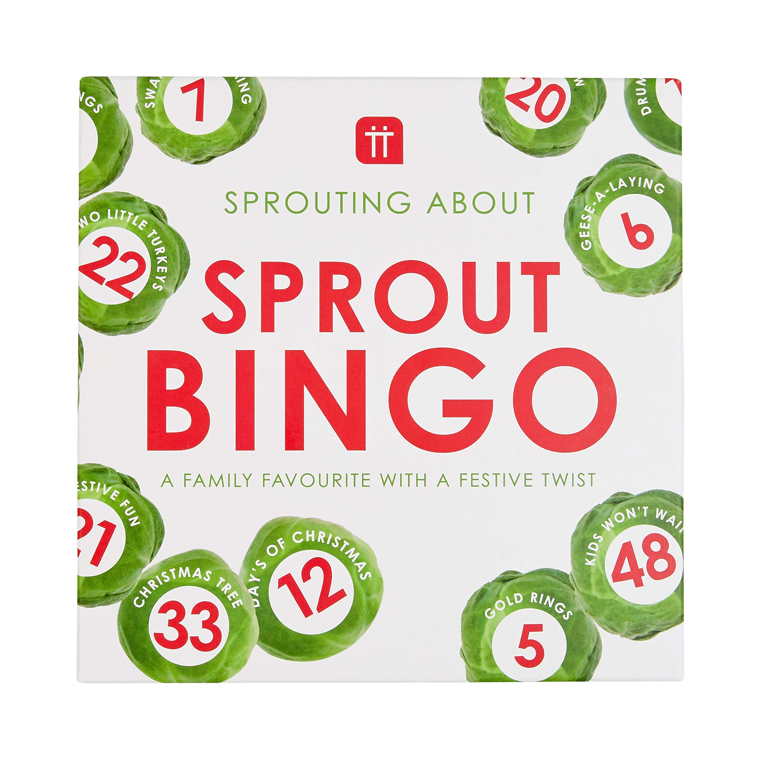 Talking Tables Christmas Bingo Game Sprout Themed | Fun Xmas Version of Traditional Family Boardgame | Tabletop Games For Kids, Adults, Present Idea, Seasonal, Festive