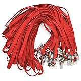 Bird Fiy Red Lanyards 100 Pack Bulk Badge Lanyards