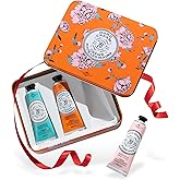 La Chatelaine Hand Cream Trio Tin, Gifts for Mom, Natural Hand Lotion Gift Set, Made in France 20% Organic Shea Butter (Gardenia, Cinnamon Orange, Passion Fruit or Orange, Oud Rose) 3 x 1 fl. oz