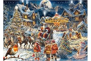FIKAMD Advent Calendar Christmas Jigsaw Puzzle - 2024 Christmas Countdown Calendar 24 Days 1008 Puzzles for Adults Teens Kids - Ideal Family Calendar Gifts for Christmas Day Home Decoration