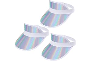 Jmkcoz 3 Pack Sun Visor Hats Women Men Clear Colored Plastic Tennis Beach Sport Cap Adjustable Golf Sunhat Headwear