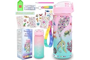 BBLYBD Gifts for Girls 4-12, Decorate Your Own Water Bottle Kits for Girls, Mermaid Diamond Crafts Painting Toys, Kids Water Bottle for School, Valentine's Day and Birthday Gifts Toys for Kids (Mermaid 2)