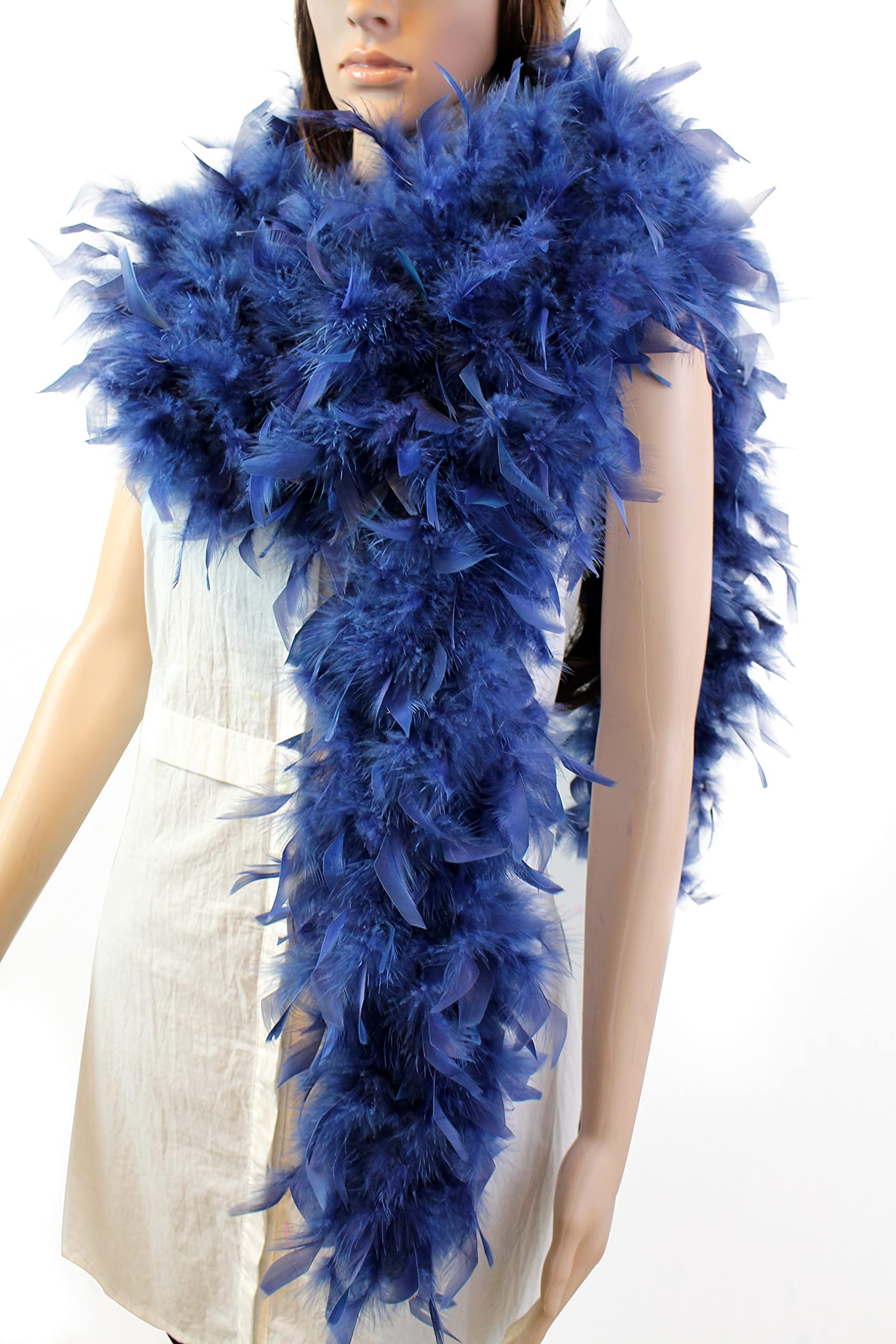 100 Gram 2 Yard Long Chandelle Feather Boa Over 10 Colors, Great for Party, Wedding, Costume (Navy Color) — image 1