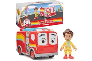 Disney Junior Firebuds, Bo and Flash, Action Figure and Fire Truck Vehicle with Interactive Eye Movement, Kids Toys for Boys and Girls Ages 3 and up!