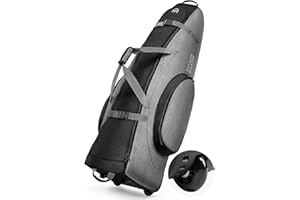 OutdoorMaster Padded Golf Club Travel Bag with Wheels, 900D Heavy Duty Oxford Golf Travel Case, Soft-Sided Golf Club Bag, Sho