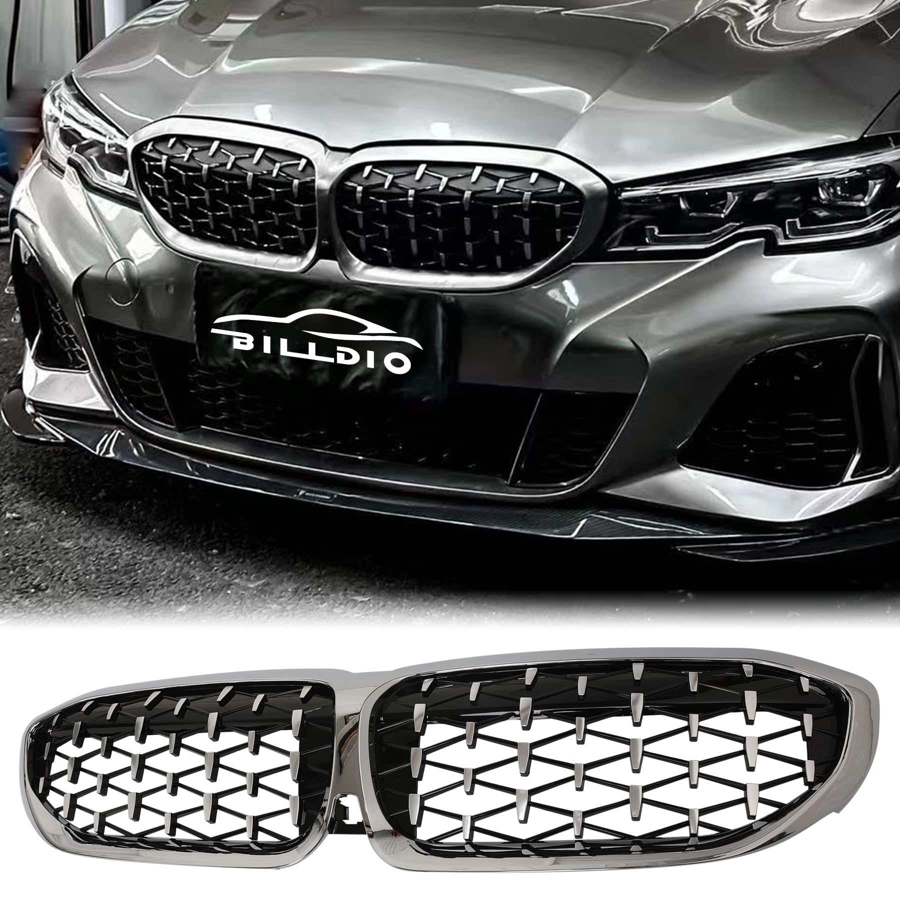 BILLDIO G20 Grill - Chrome Kidney Grille Compatible