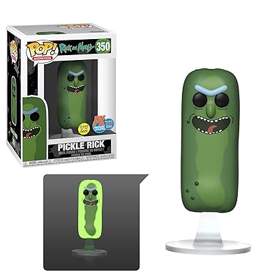 Limited Edition San Diego Comic-Con 2019 Pop! Rick &amp; Morty: Pickle Rick Glow-in The-Dark Vinyl Figure, Multicolor, 3.75 inches