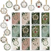 Thyle 48 Set Christian Appreciation Gift Acrylic Ornaments with Merry Christmas Cards Christmas Tree Decorations with Bibles Verse Gifts for Women Men Employee Family Church
