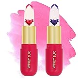 Winky Lux Flower Balm, pH Color Changing Lipstick and Tinted Lip Balm, Vegan & Cruelty Free, Hydrate & Plump, Sheer Pink, Pink & Purple Flower with Vanilla Scent