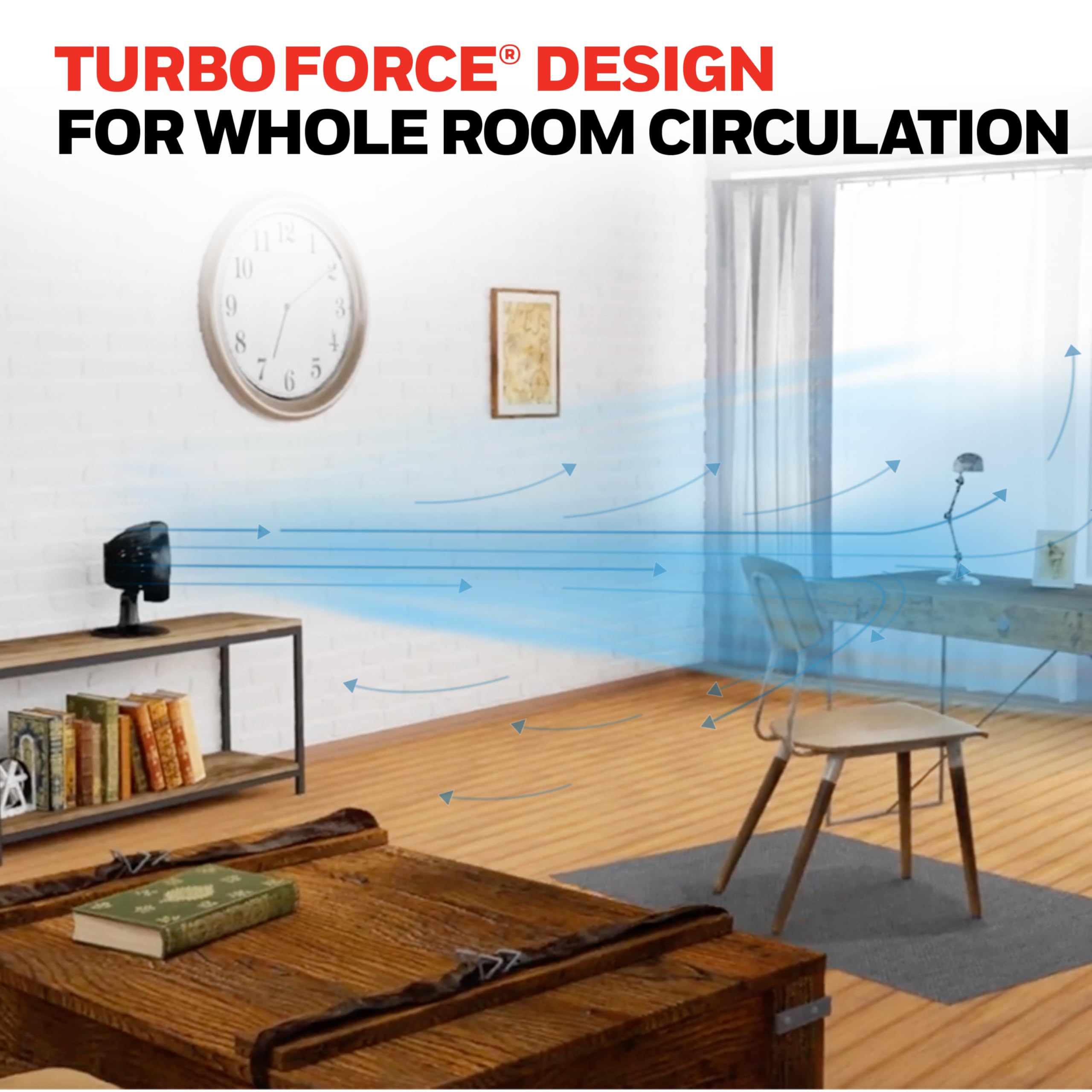 Honeywell Turbo Force Oscillating Table Fan with 3 speeds, oscillating head, Air circulator for bedroom, HT906, Black,
