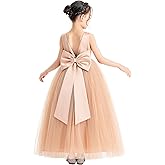 ekidsbridal V-Neck Satin Flower Girl Dress for Special Occasions Pretty Princess Gown 522