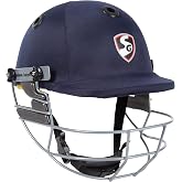 SG Blaze tech Cricket Premium Helmet, Navy Blue Color in Multiple (Large, Medium &amp; Small), with Foam Pads &amp; Steel Visor Grill