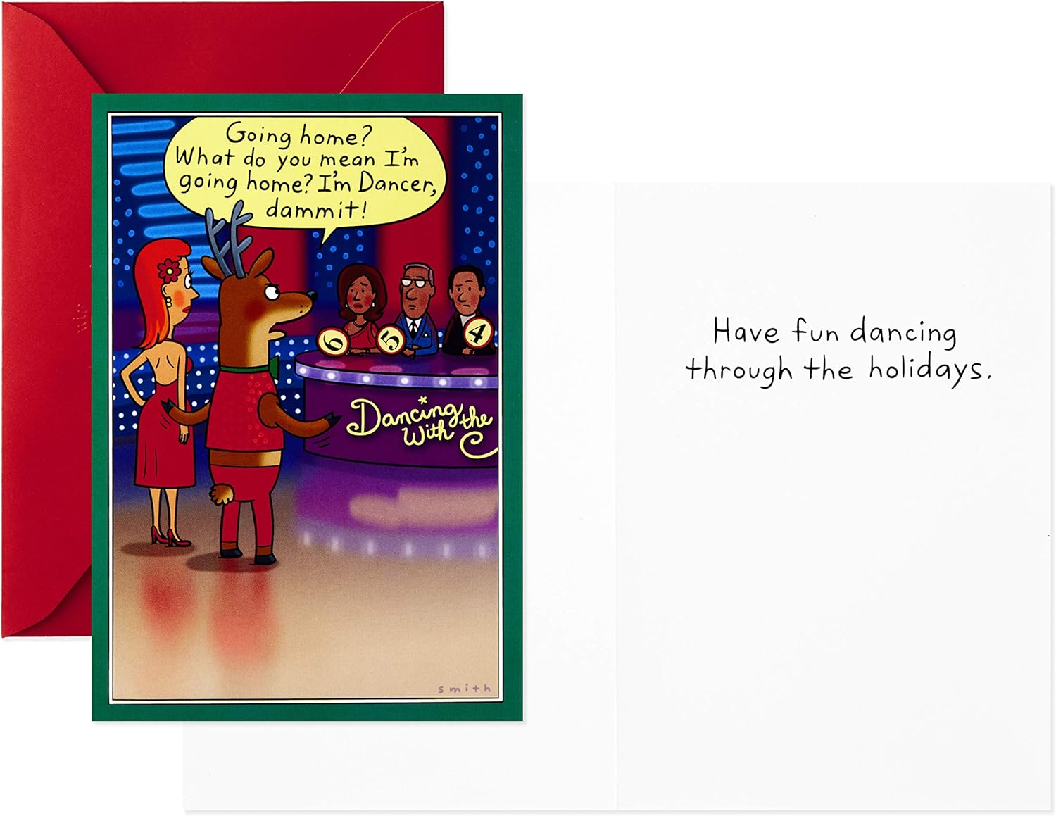 Hallmark Shoebox Funny Boxed Christmas Cards Assortment, Cartoons (4 Designs, 24 Christmas Cards with Envelopes) : Office Products