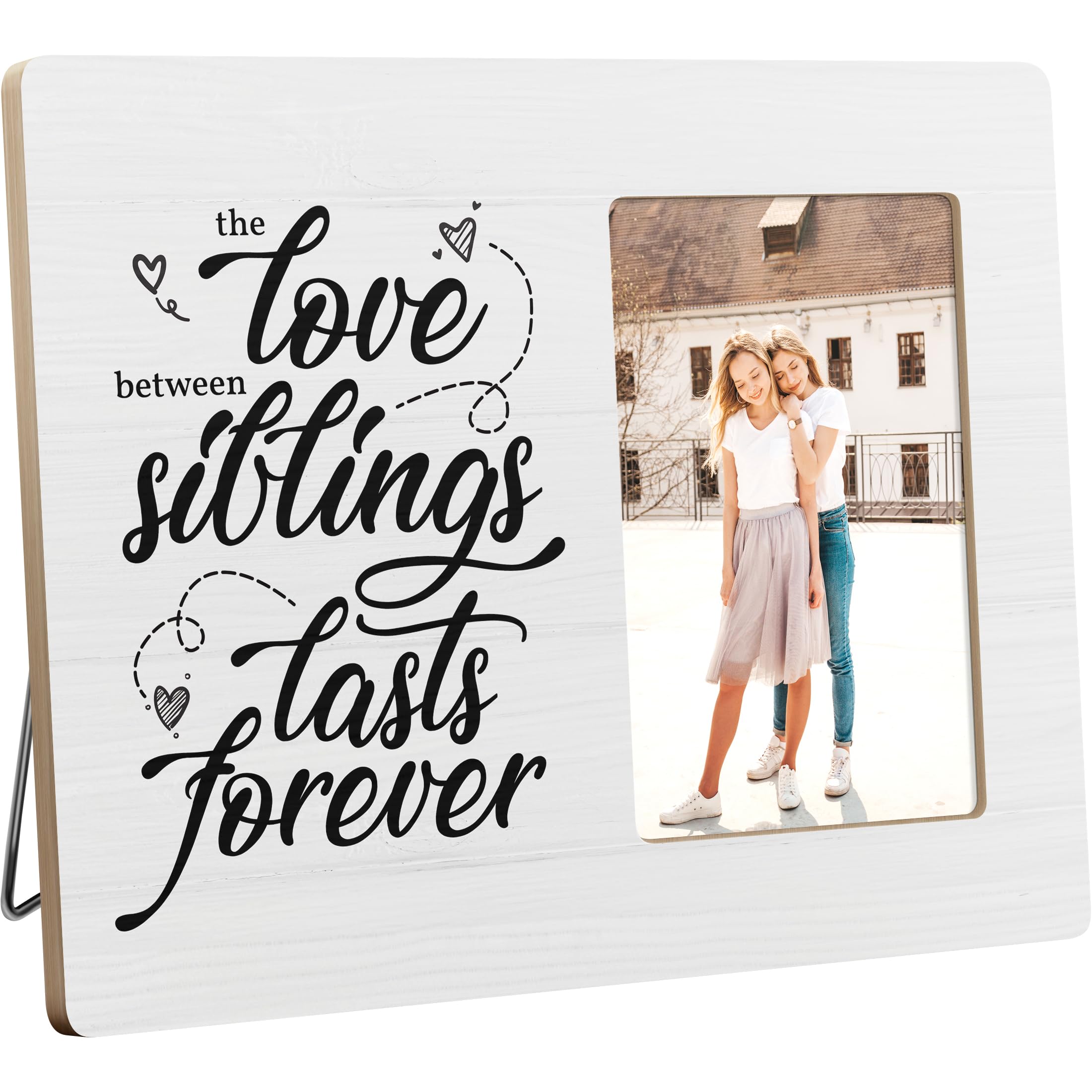 Photo 1 of YYLYMX Siblings Gifts for Sister Brother, Family Picture Frame, the Love Between Siblings Lasts Forever, 4x6 Inch Photo