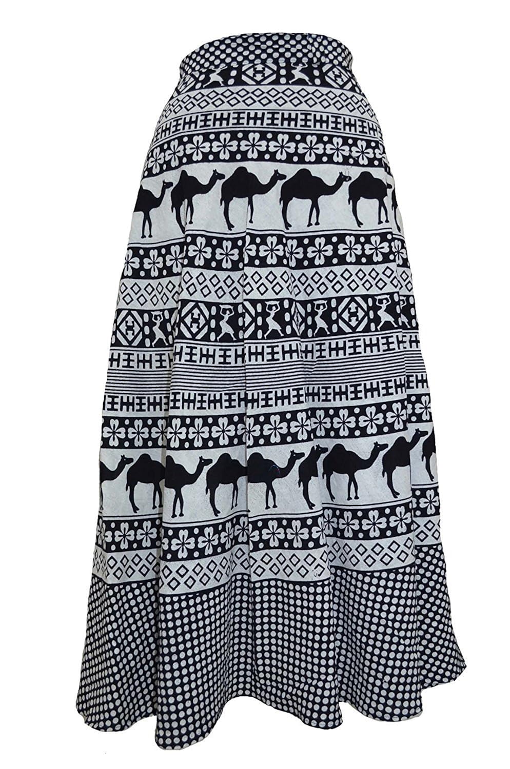chanchal fashion women's cotton skirt(chanchalwrapskrit1002, black, free size)